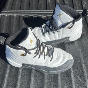 Little Boys/ Size 2,  White and Black  Air Jordan 12